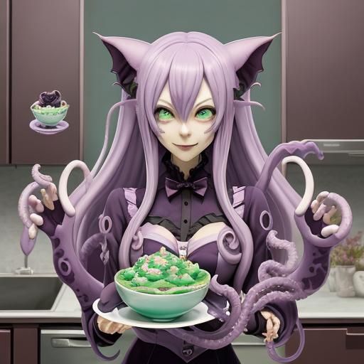 Eldritch Vampire Catgirl Displays Telekinetic Powers