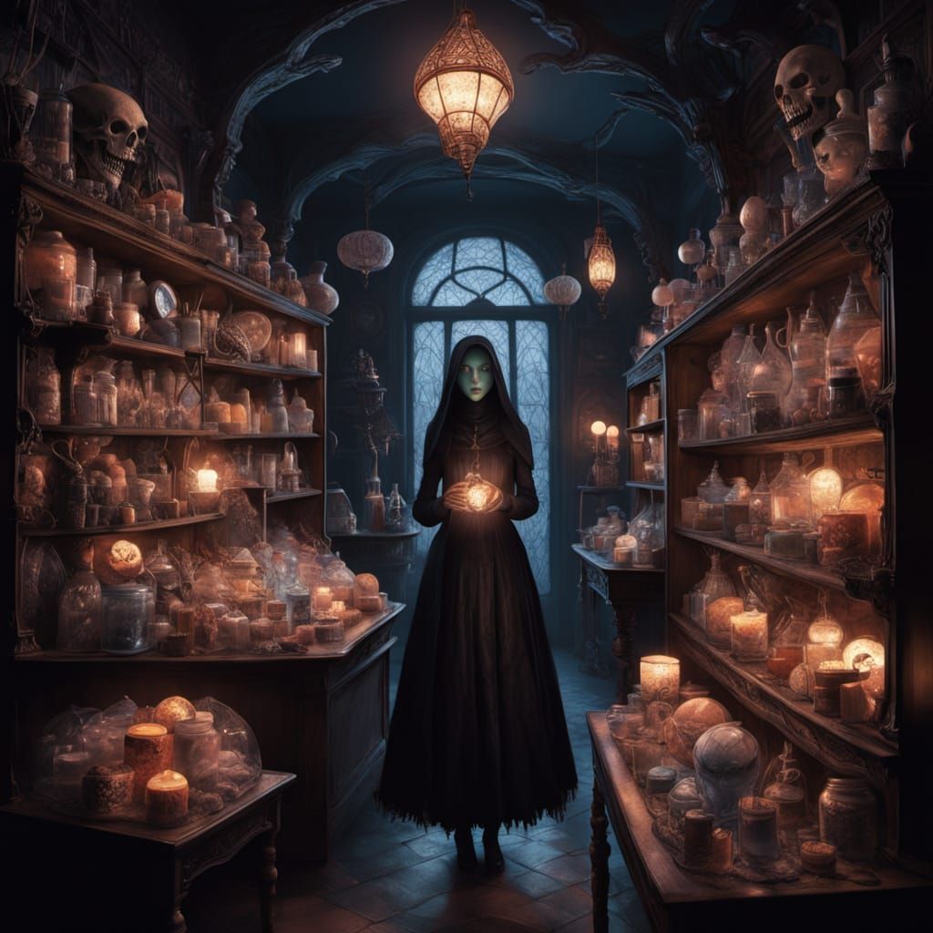 Haunted Candy Shop in Art Nouveau Style