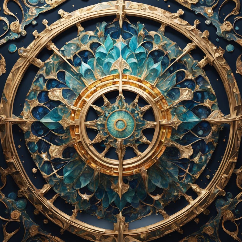 Luxurious Art Nouveau Peace Sign Radiates Colors