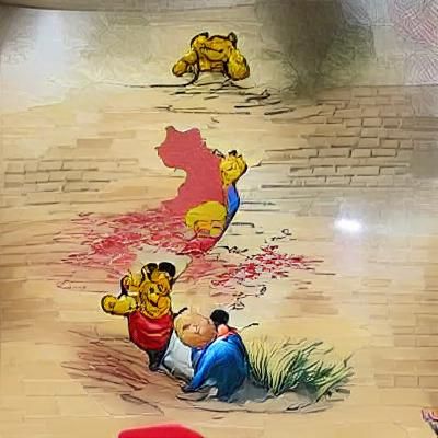 Winnie the Pooh Triumphant Over Political Figure