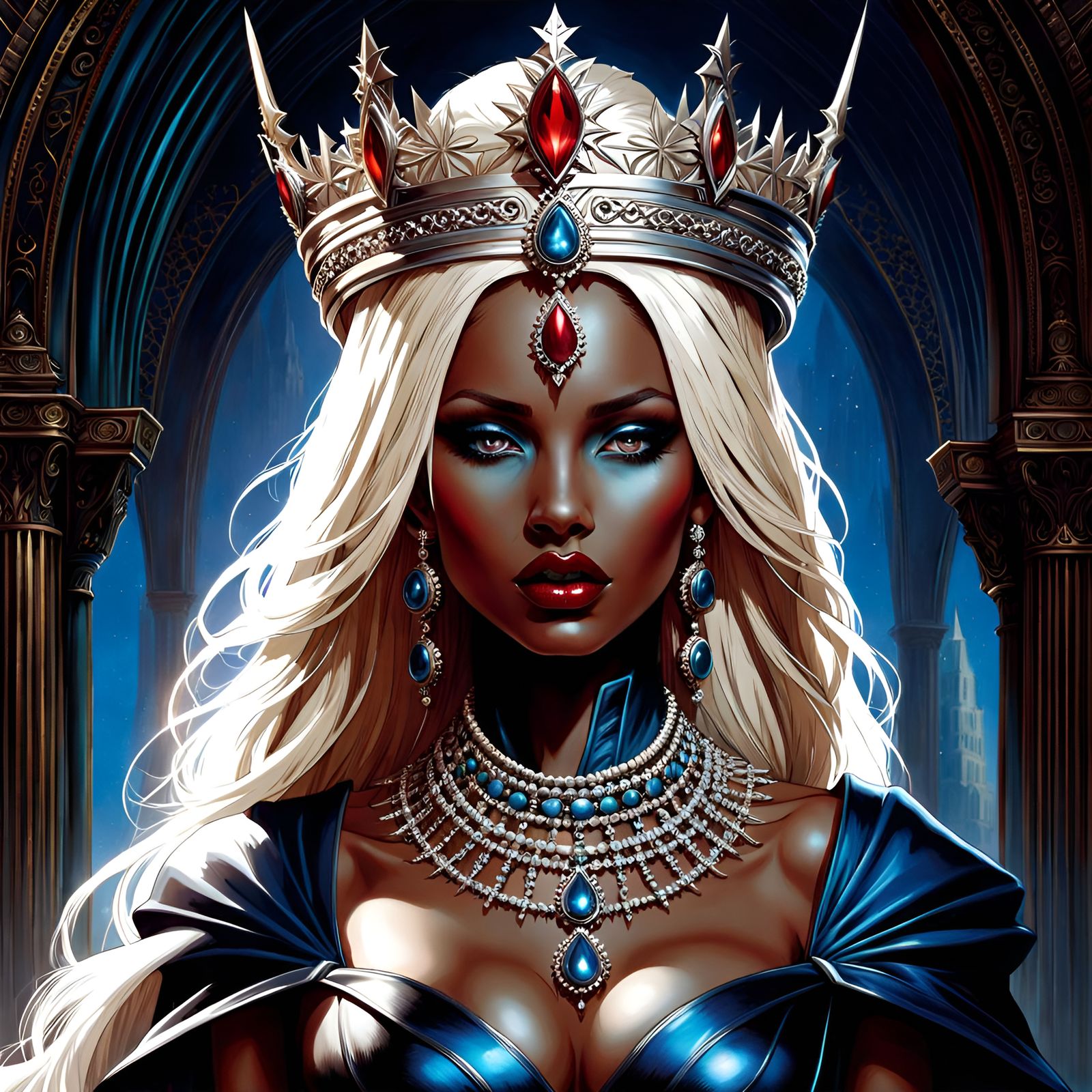 Gothic Fantasy Witch with Crown of Thorns