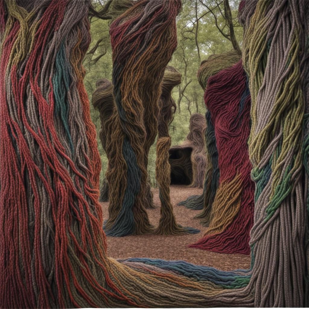 Surrealistic Woodland Tapestry in Chaotic Harmony