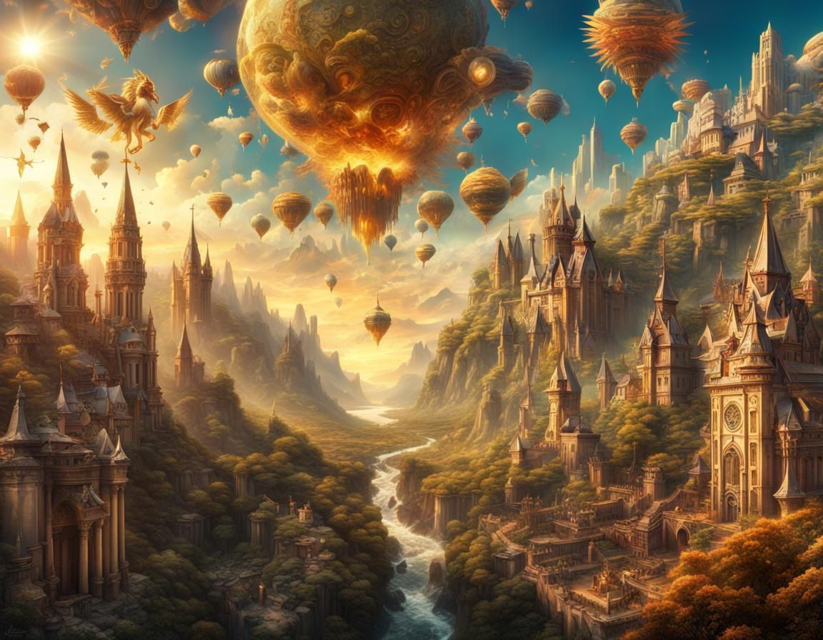Fantasy Collage in Digital Matte Painting Style