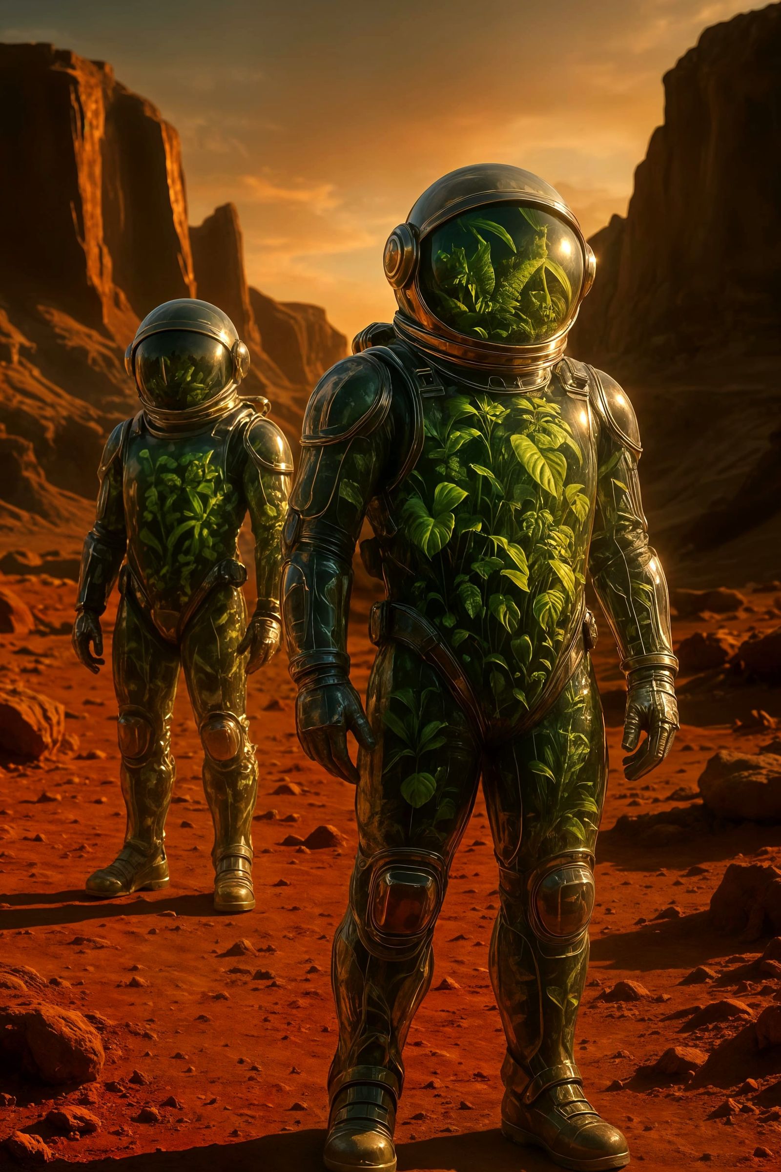 Astronaut Biospheres on Mars: A Cinematic Vision