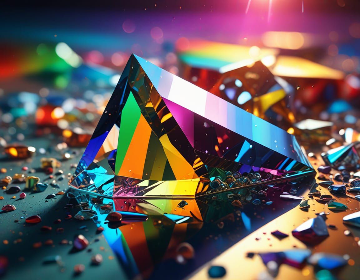 Prism Refraction: Surreal Light and Color Explosion