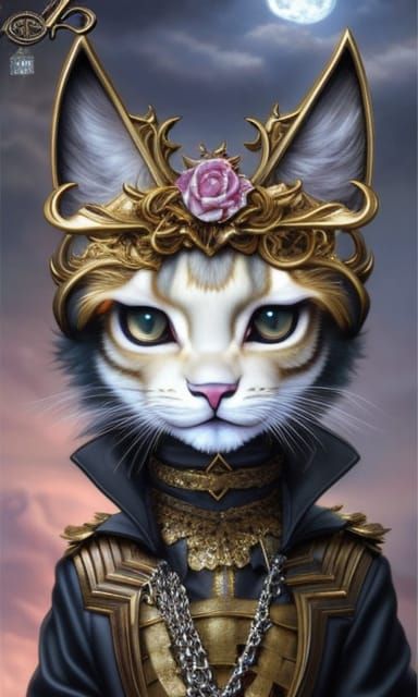 Gothic Anime Girl in Surrealist Style