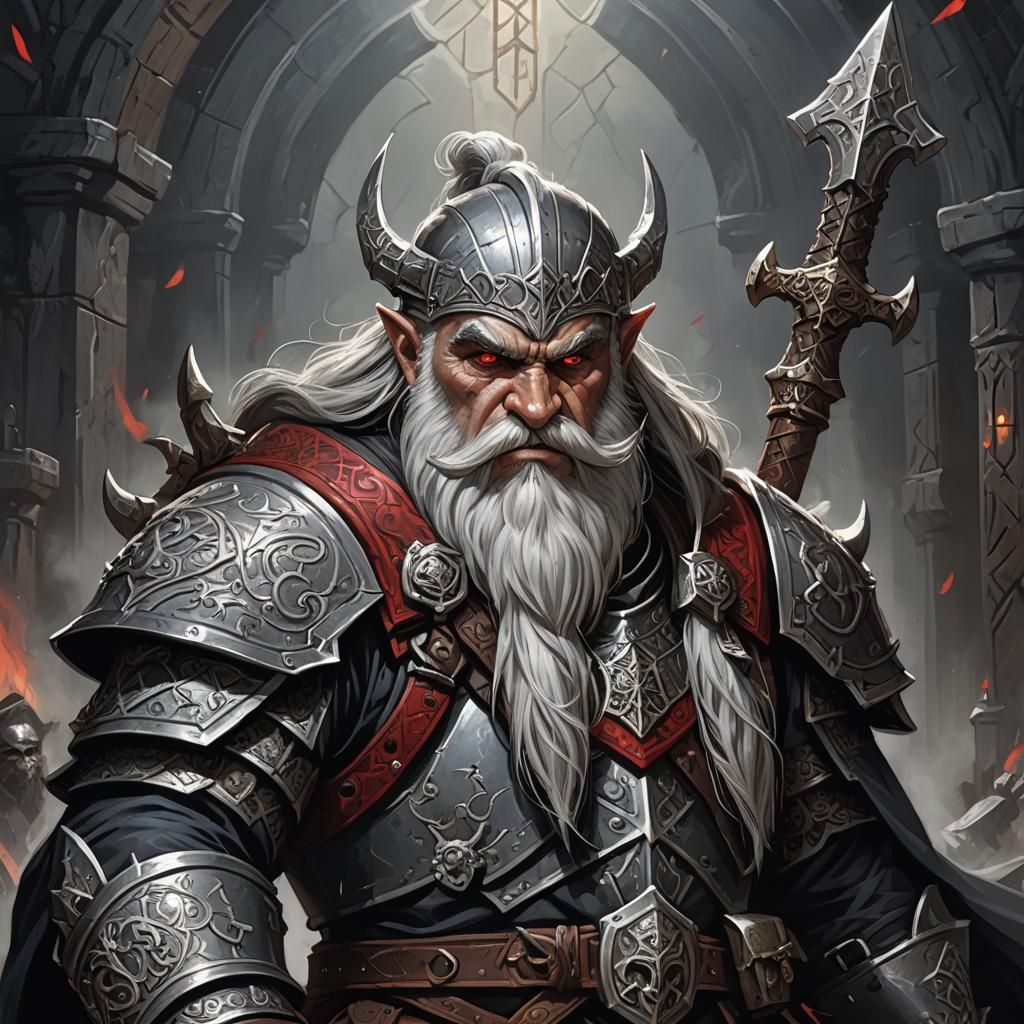 Duergar Iron Order Leader in a Gothic Style