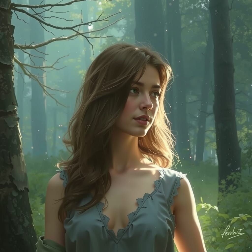 Jenny in Forest Portrait - Concept Art