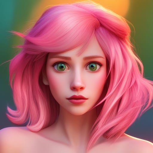 Disney-Pixar Style 3D Render with Colorful Lighting