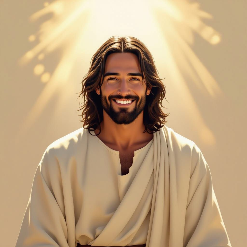 Jesus Smiling Warmly in Ethereal Light