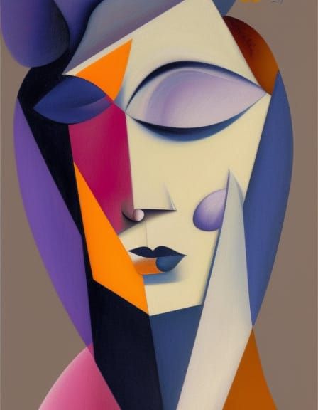 cubist portrait of a lady by marthe donas