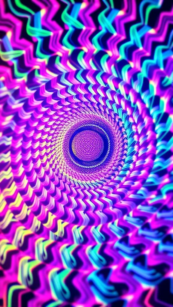 Dazzling Analog 3D Vortex in Stylized Projection Illusion