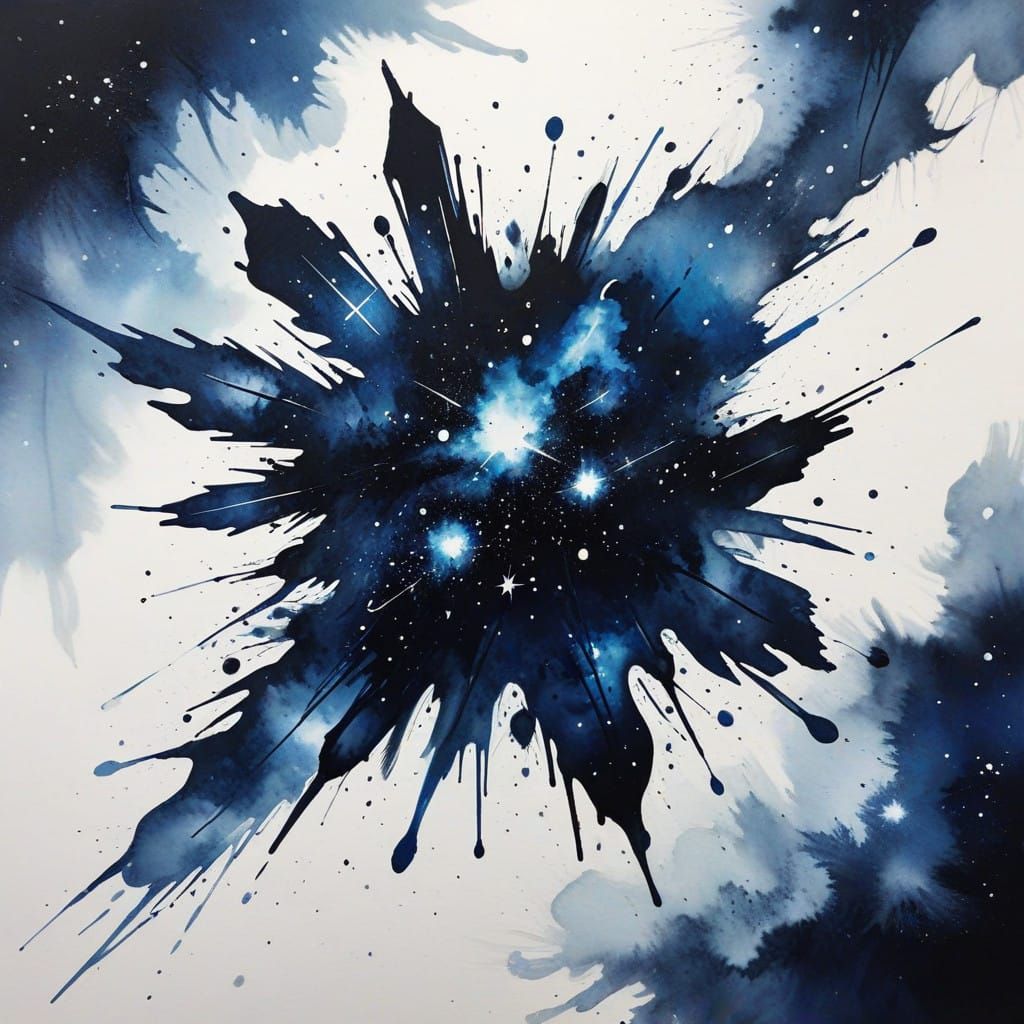 Cosmic Splatter Artwork Reveals Celestial Secrets in Dark Bl...