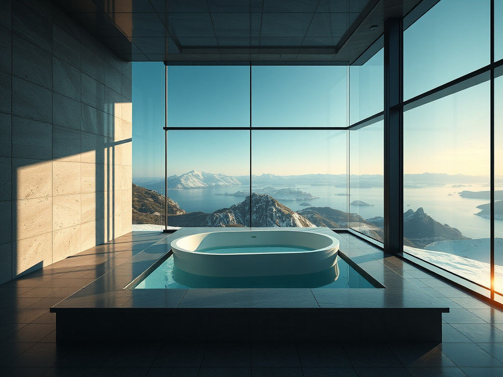 Futuristic Luxury Spa with Glass Walls and Natural Light