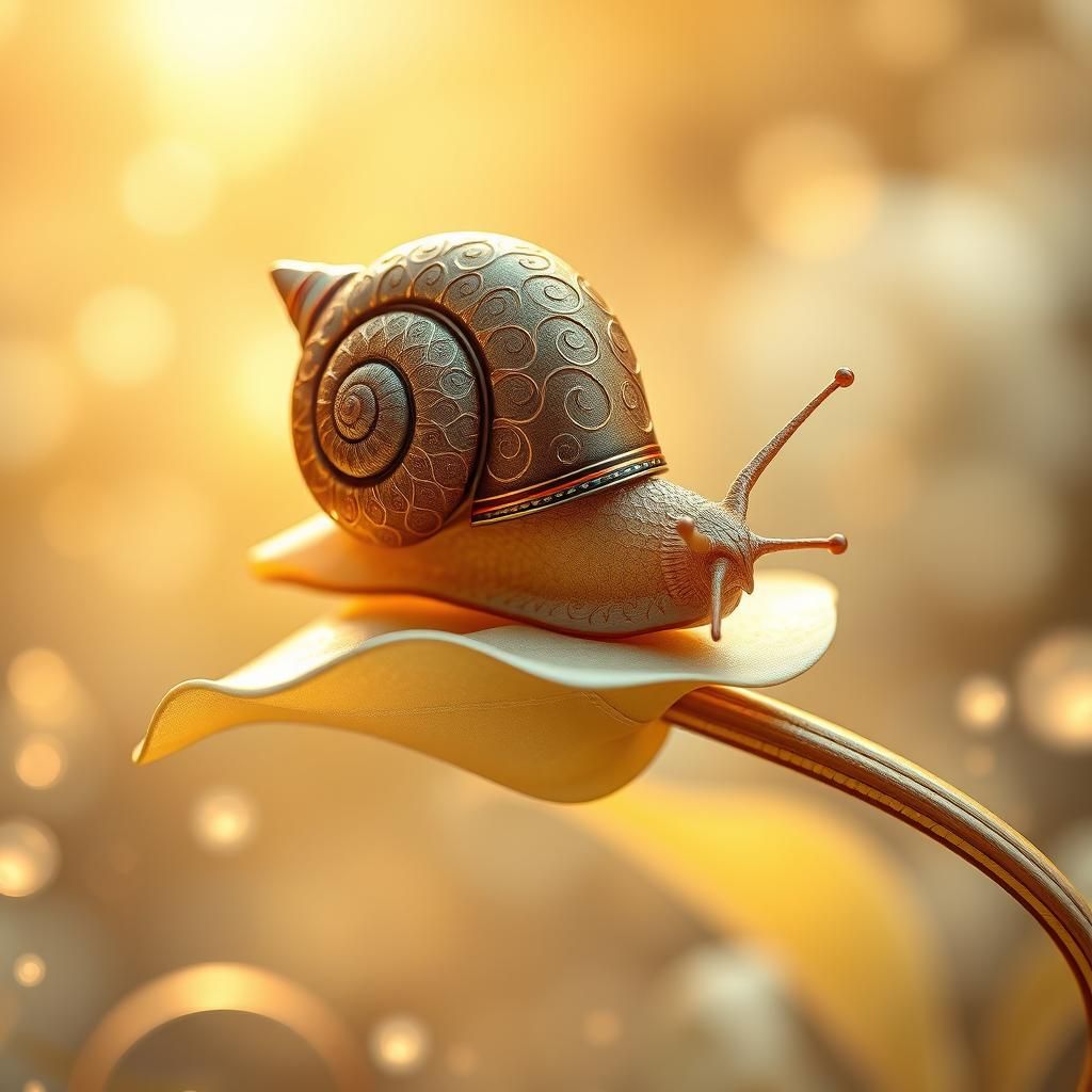 Snail in Art Nouveau Style with Filigree Details