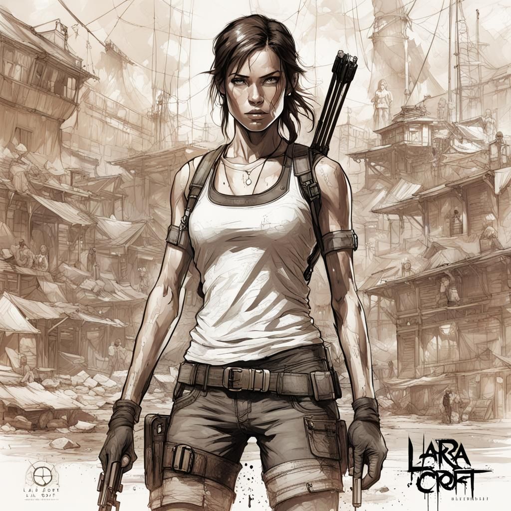 Lara Croft Swimwear: Ultrarealistic Digital Art