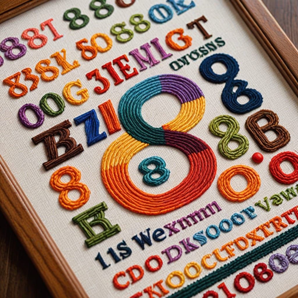 Folk Art Embroidery Masterpiece in a Warm Wooden Frame