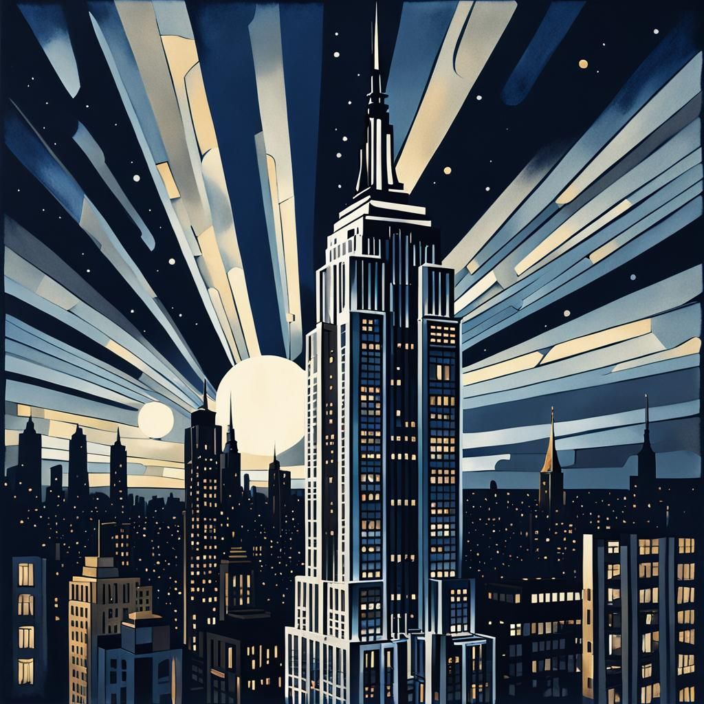 Empire State Building: Art Deco Architecture at Night