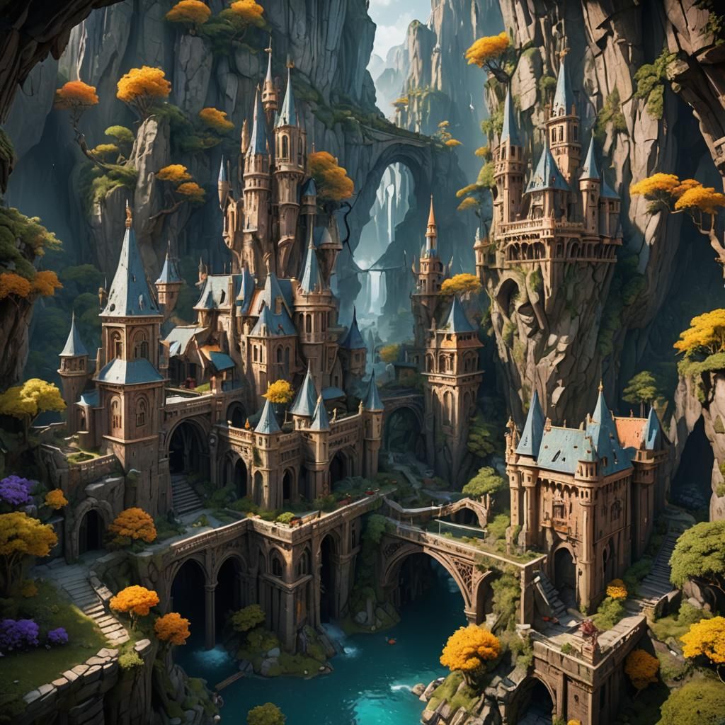 Fantastical Castle on a Hill: Matte Painting