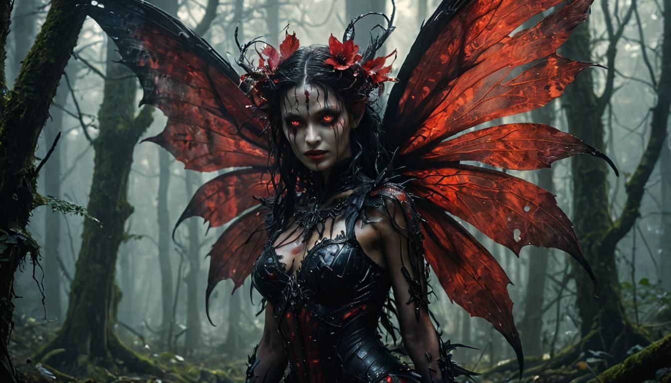 Corrupted Fairy Spreads Darkness in Misty Forest