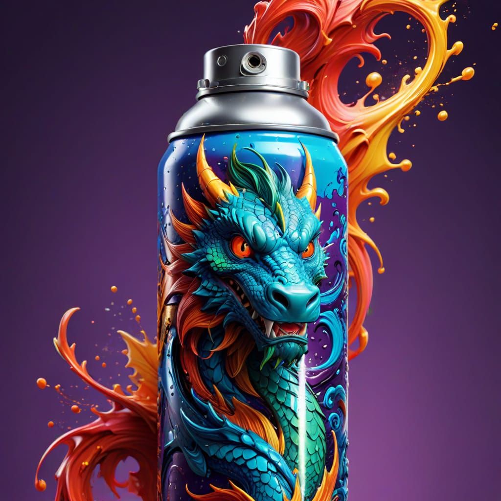 Magical Hairspray Can in Vibrant Fantasy Illustration