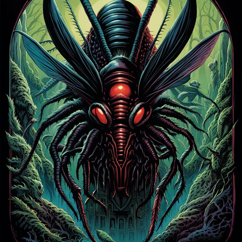 Vintage Horror: Alien Insect in Comic Book Art