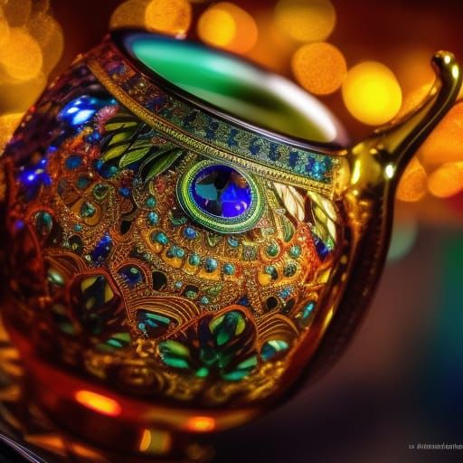 Sloth in Teacup: Hyperdetailed Fantasy Photo