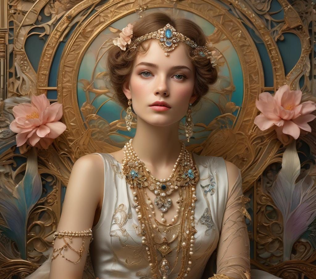 Detailed Portrait of Woman with Jewelry