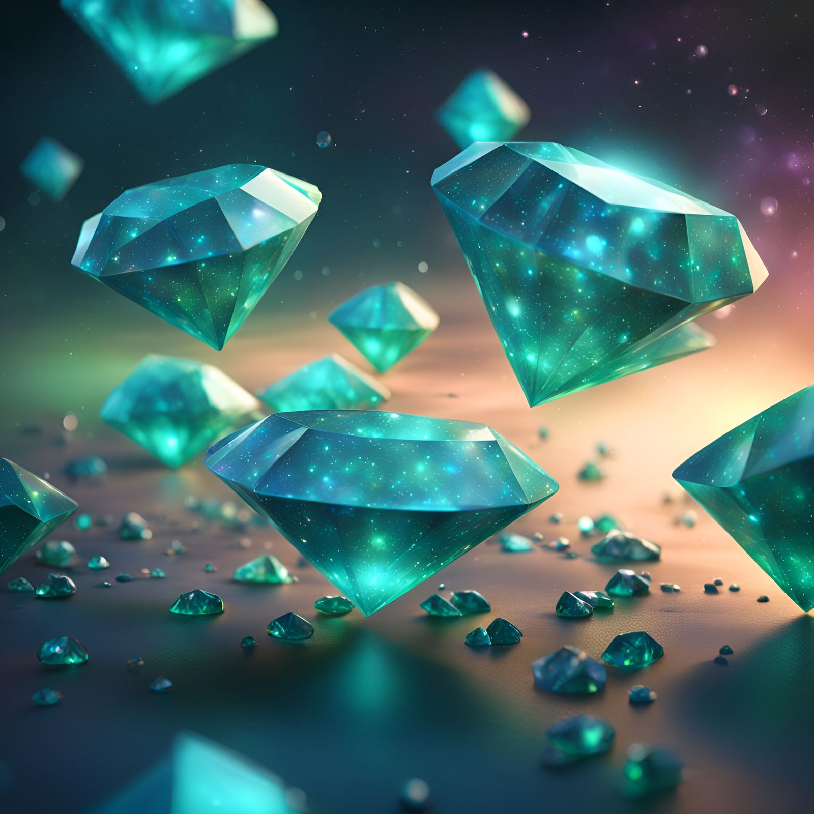 Gummy Diamond Shimmers in Galaxy Space