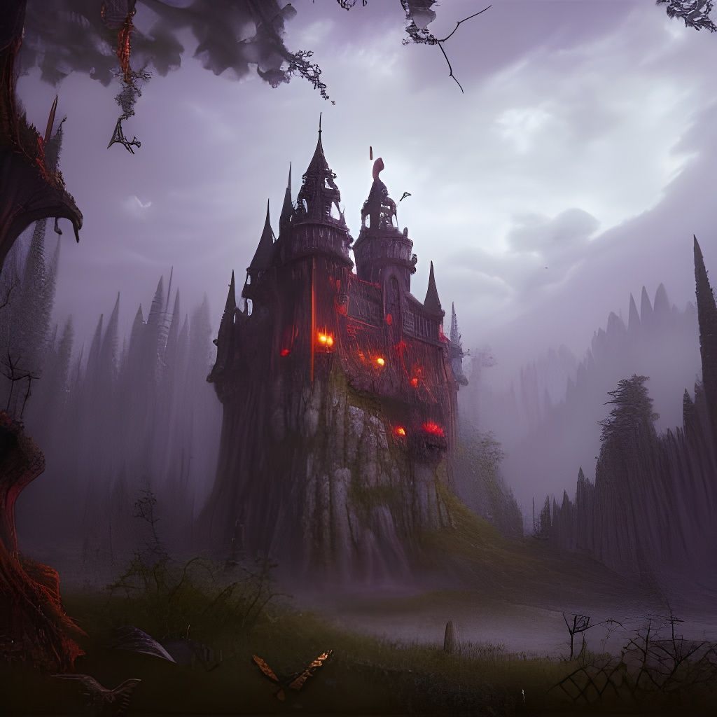Fantastical Evil Forest Castle Concept Art
