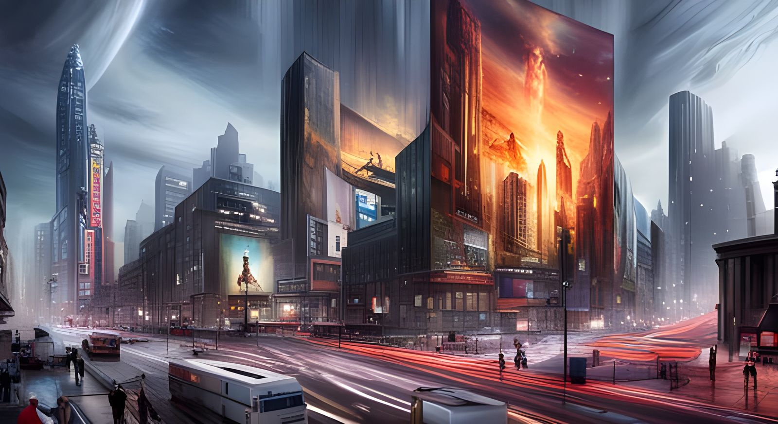 Billboard with Mise-en-Abyme in Metropolitan Area