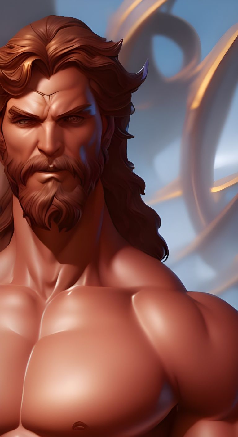 Hercules god, portrait, concept art