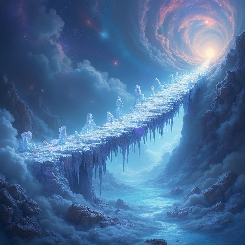 Celestial Ice Bridge in Ethereal Splendor