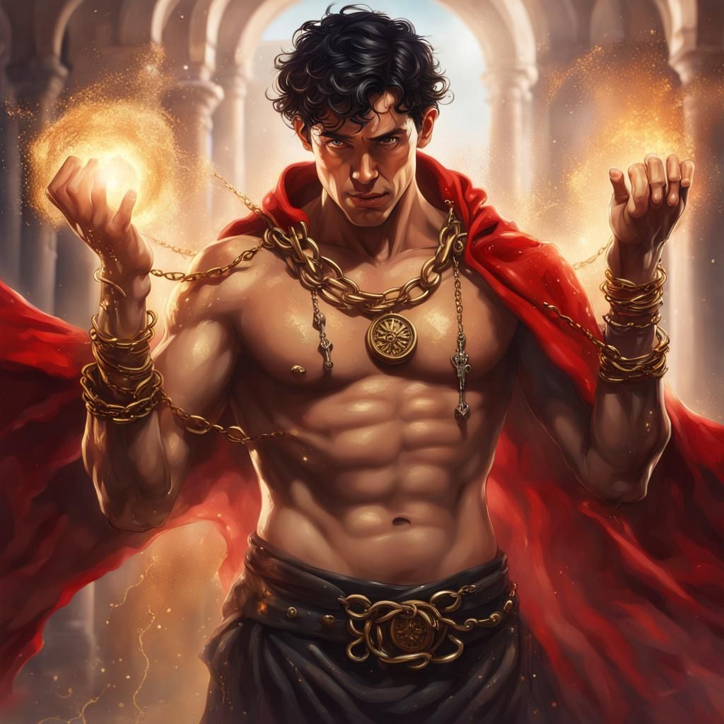 Captivating Roman Wizard Casting Spell