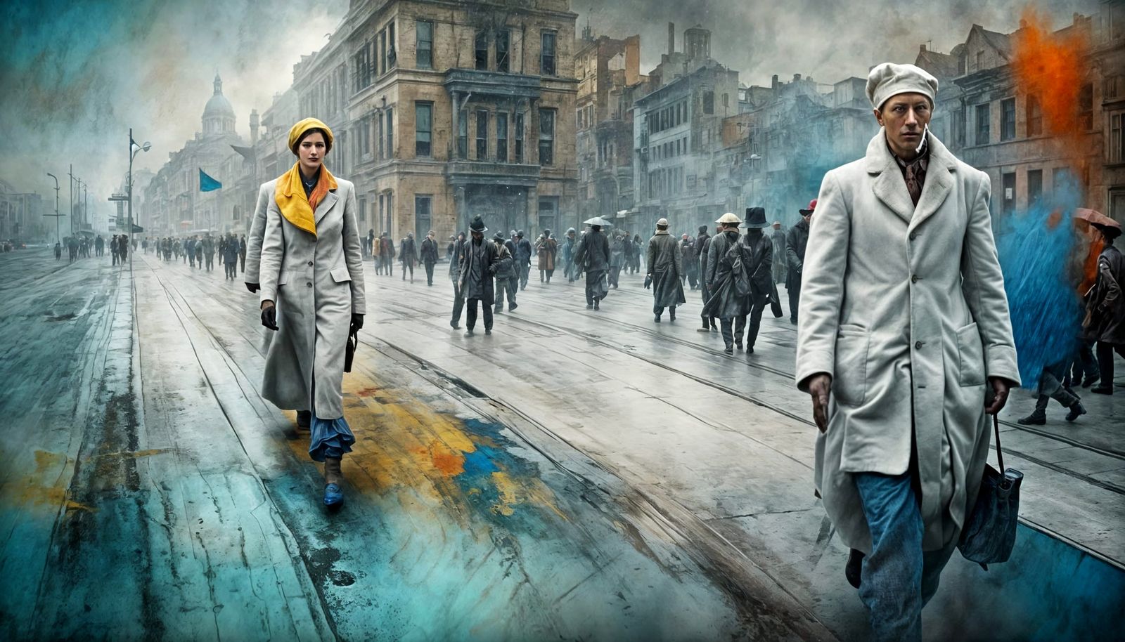 Polychromatic Cityscape in Hyperrealistic Style