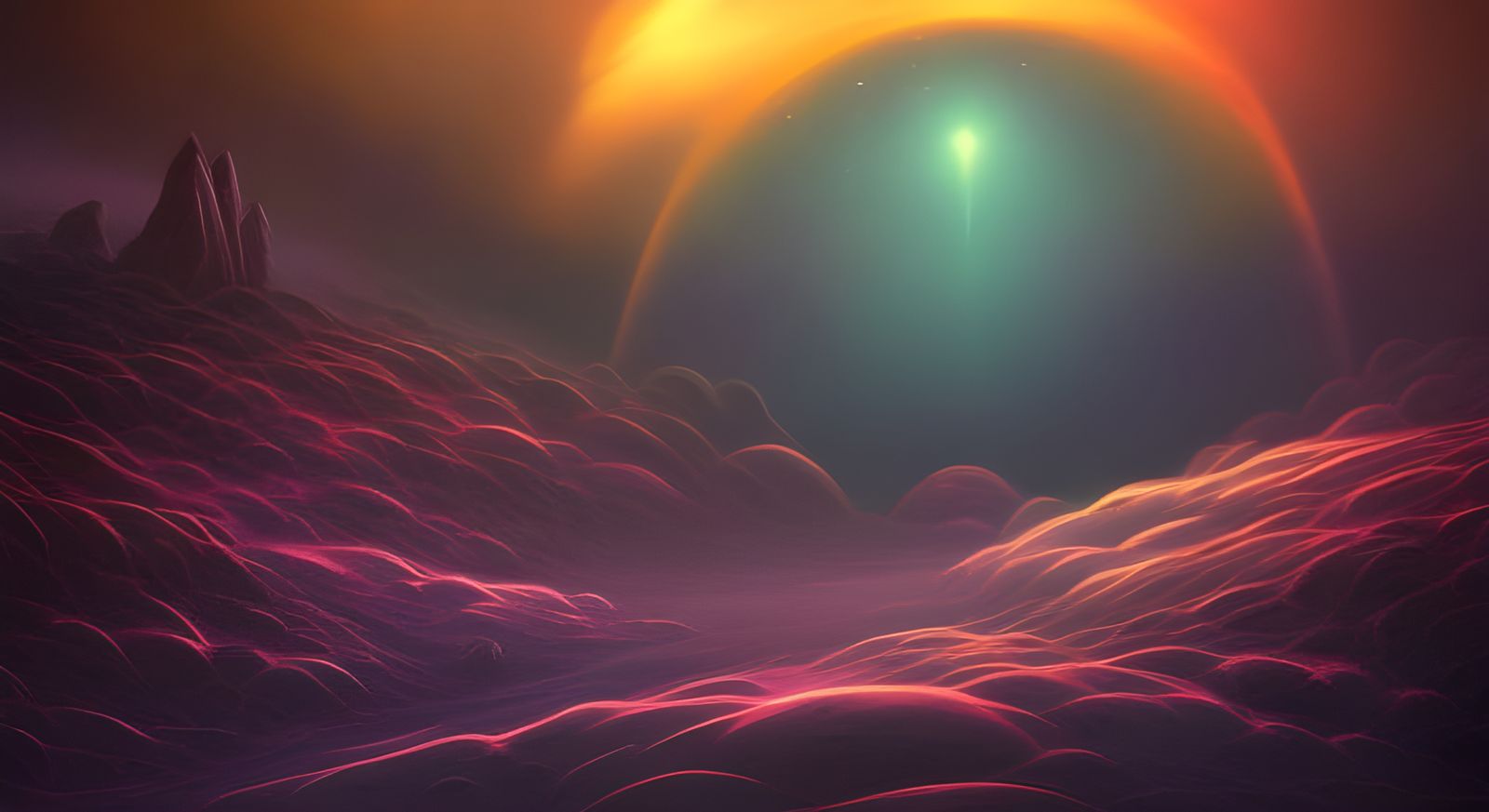 Dark Cosmic Galactic Landscape in Unreal Engine