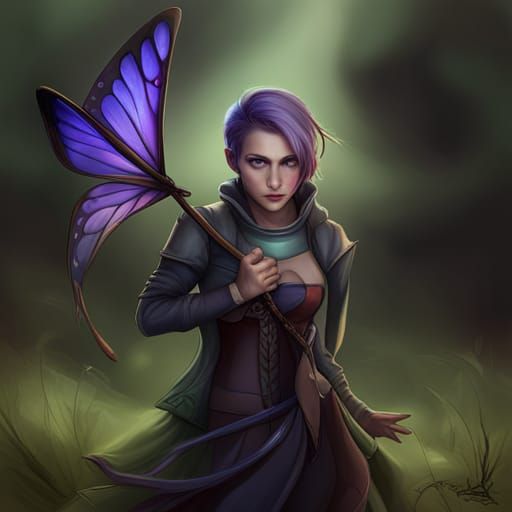 Anime Wolf Girl: Magic Warrior with Demon