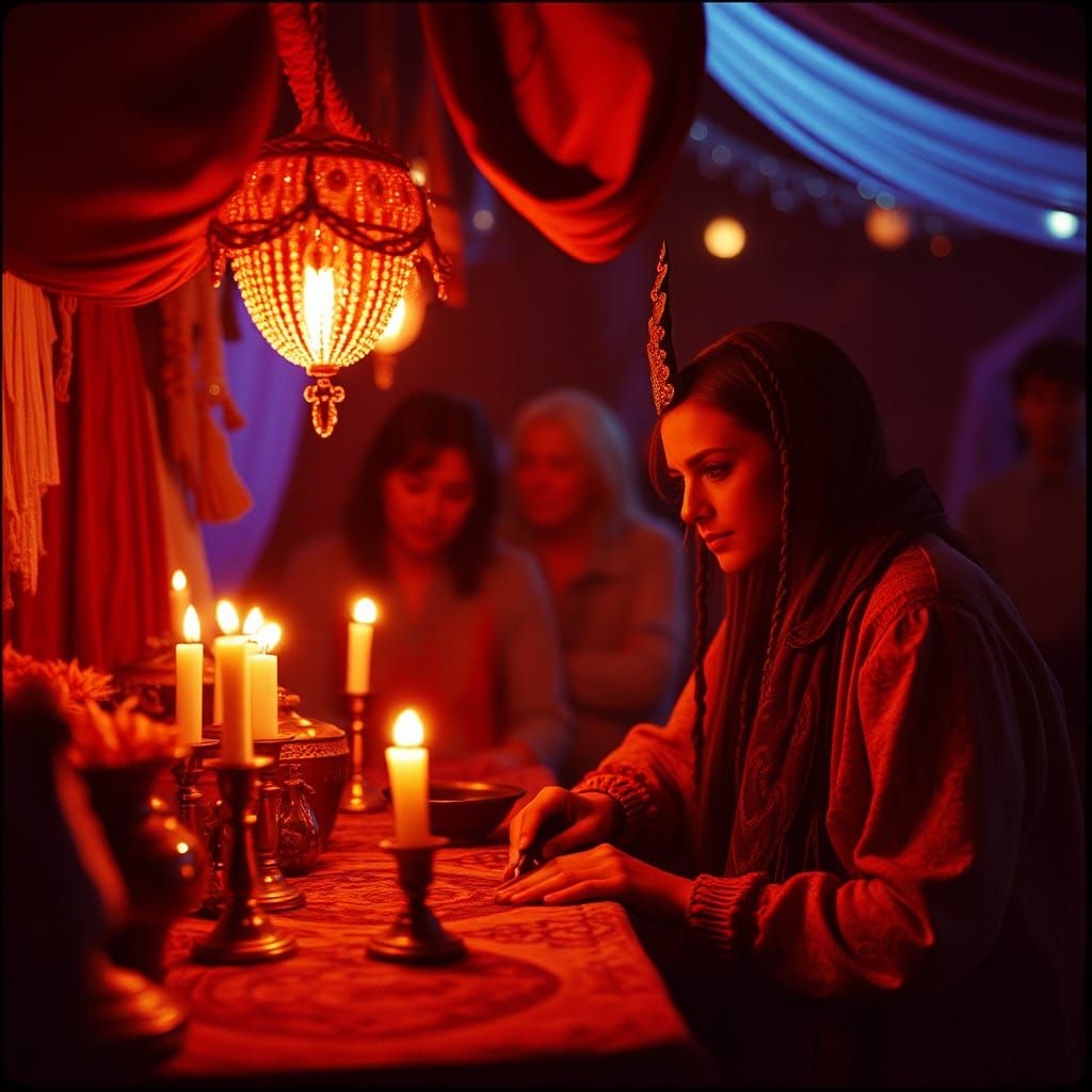 Enchanting Psychic Fair in Ballpen Colors Style