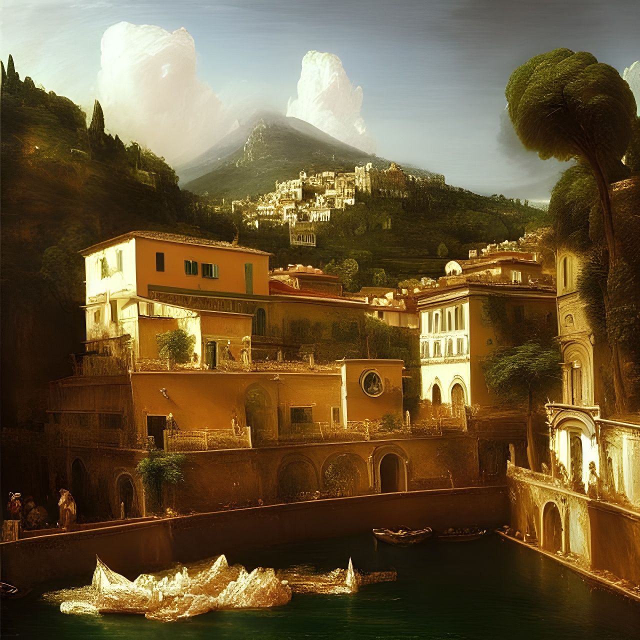 Sorrento Italy: Hyperrealistic Oil Painting Landscape