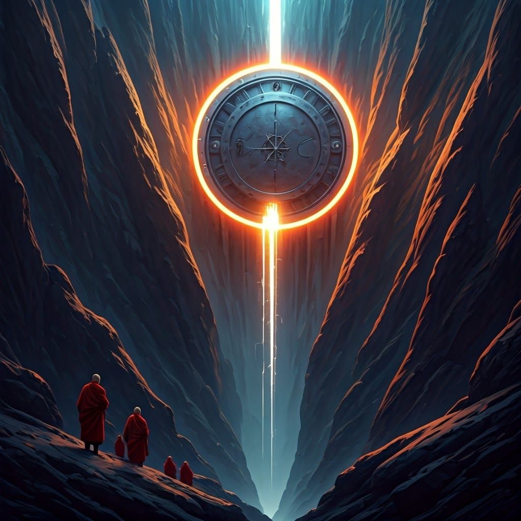 Shadow People Escape from Mountain Vault Door