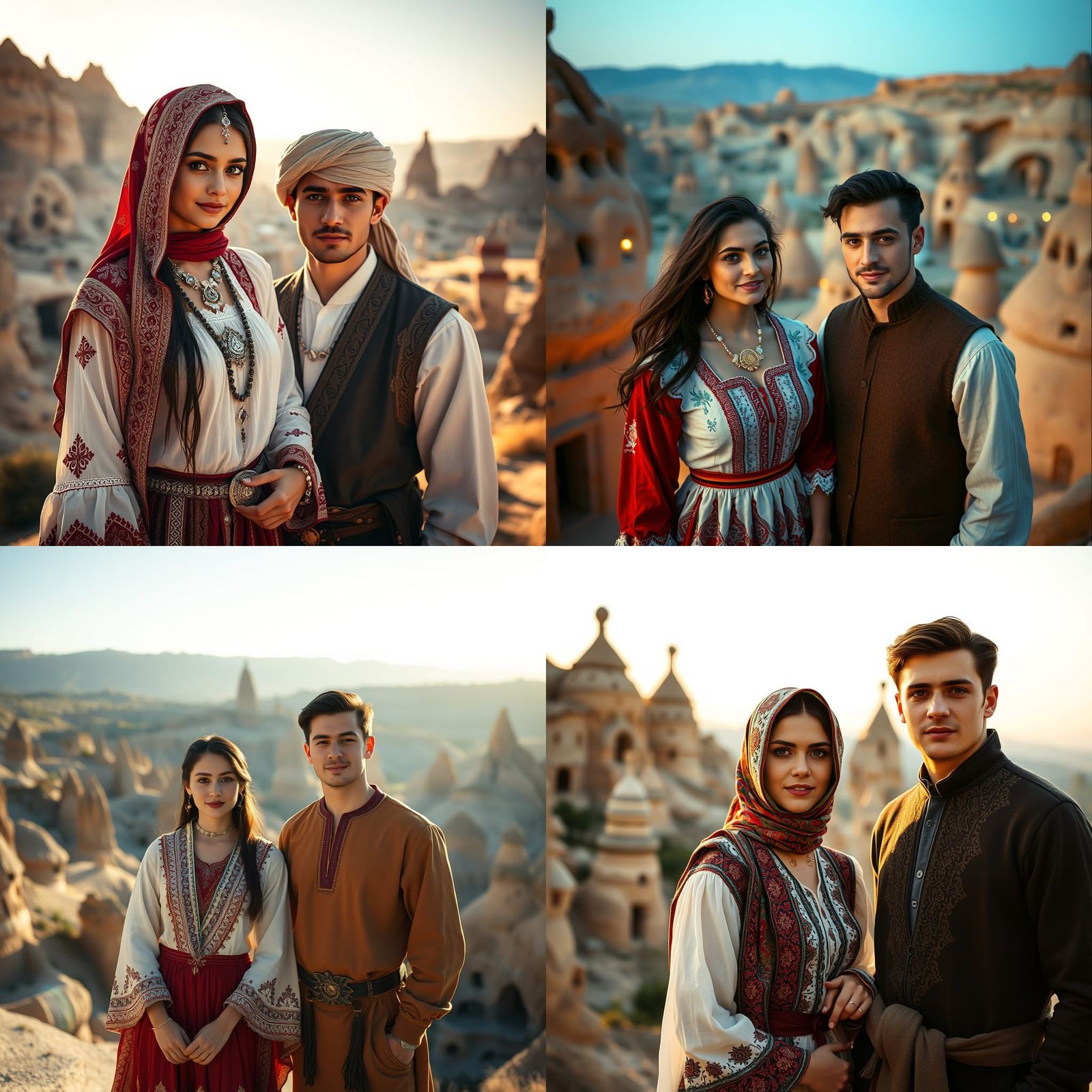 Cappadocia Beauty: Turkish Couple in Traditional Dress
