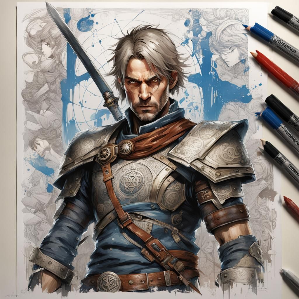 Chain Blade Wielder in Ultrarealistic Digital Art