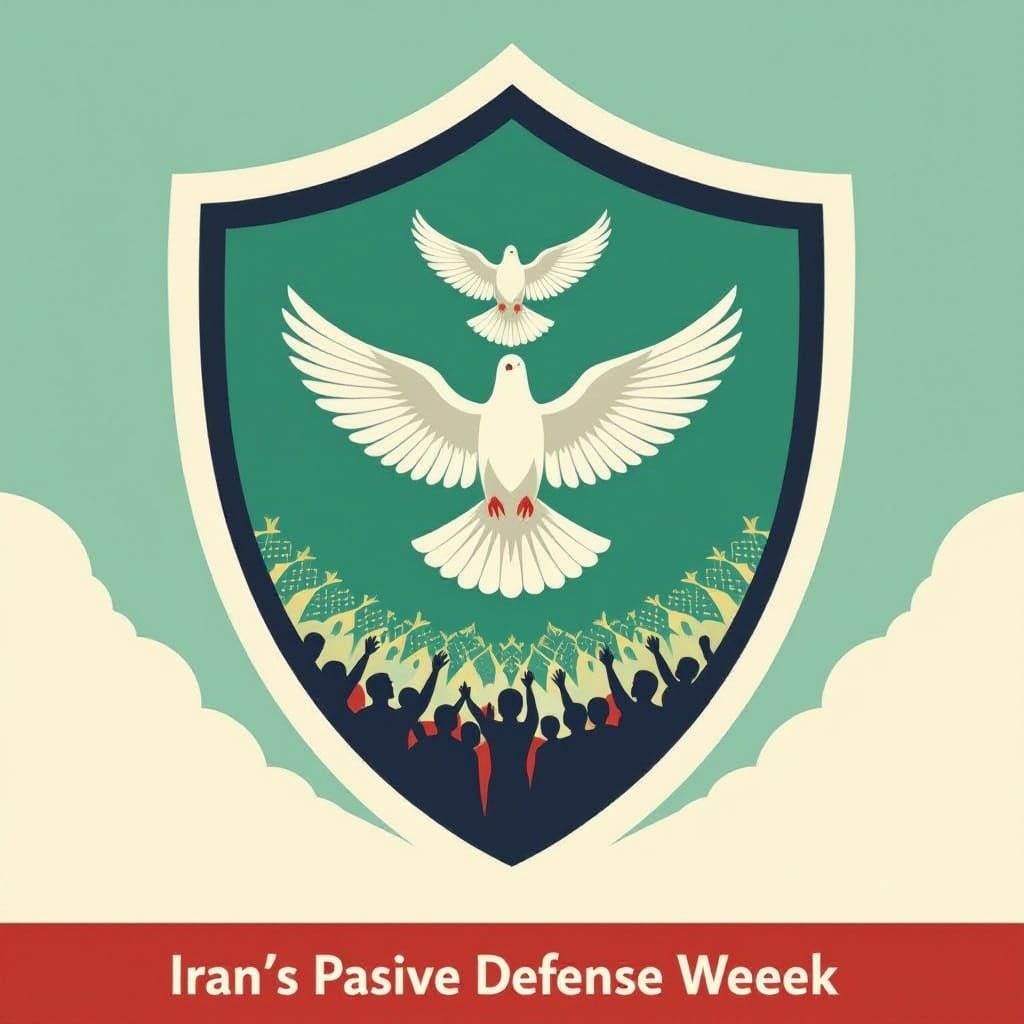 Minimalist Iranian Dove Shield Poster