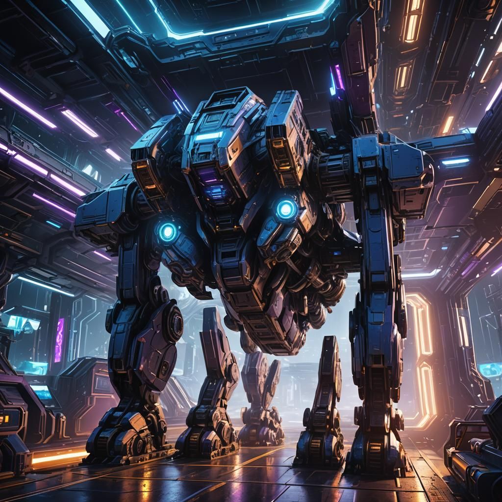 Detailed Sci-Fi Starship Bridge in Cinematic Style