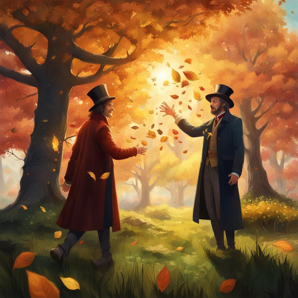 Spring and Autumn Magicians in a Colorful Landscape