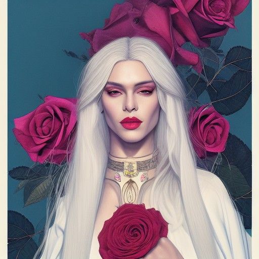 Androgynous Goddess Portrait in Romantic Style