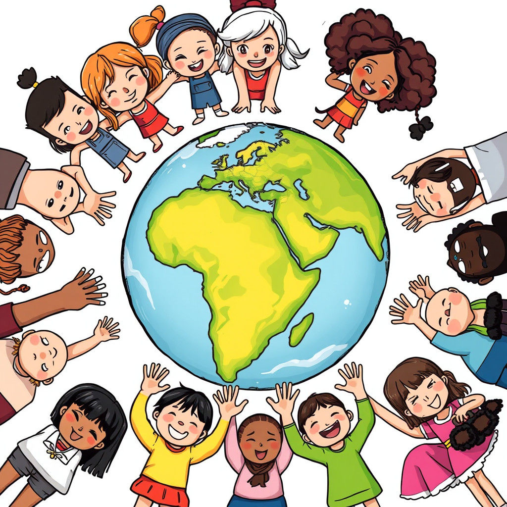 Earth Unity: A Vibrant Anime-Inspired Illustration