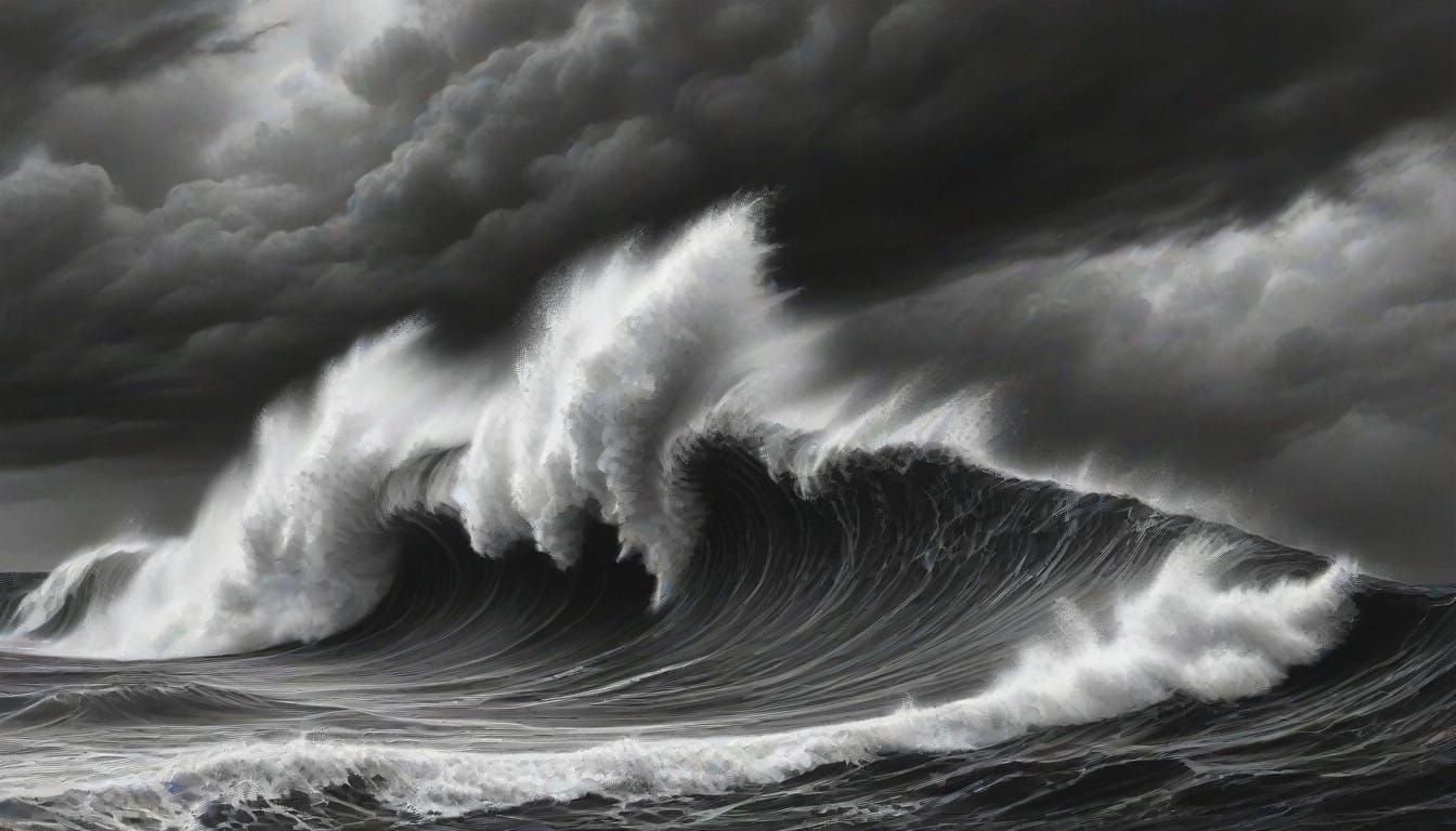 Surrealist Storm Beacon in Hyperdetailed Charcoal