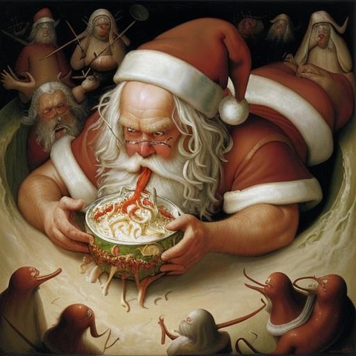 Santa Claus's Coleslaw Feast in Hell