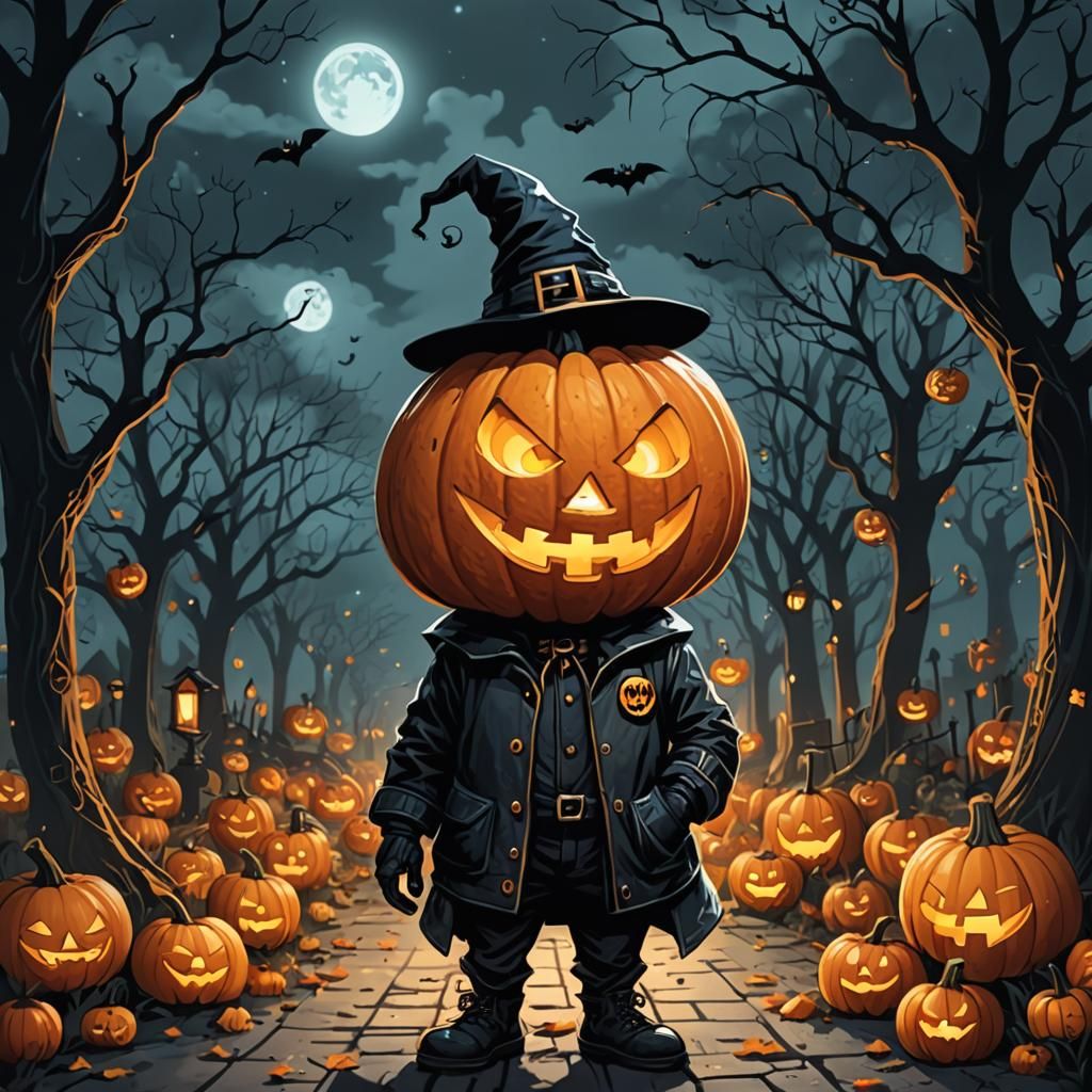 Spooky Jack-o'-Lantern for Halloween Night